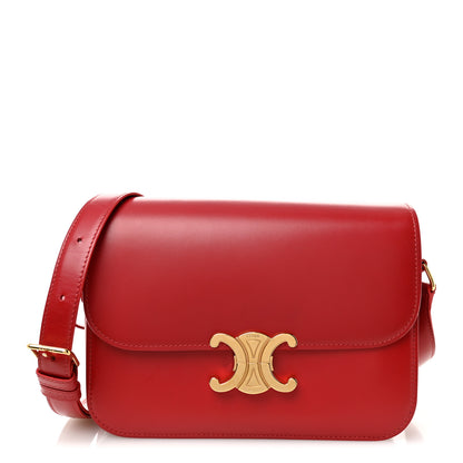 Celine Shiny Calfskin Medium Triomphe Red Red 1 of 11