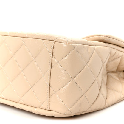 Chanel Grained Calfskin Quilted XXL Travel Flap Bag Beige 11 of 12