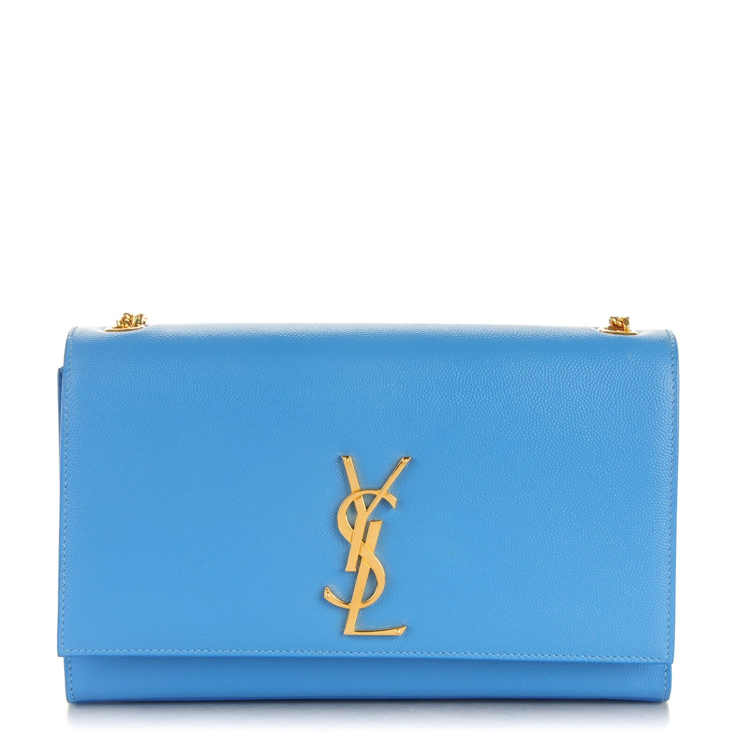 Grain De Poudre Medium Classic Monogram Kate Satchel Blue Clair