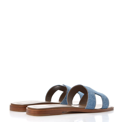 Hermes Denim Canvas Oran Sandals 36 Bleu Clair 4 of 9