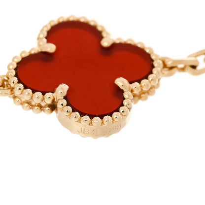 Van Cleef & Arpels 18K Yellow Gold Carnelian 5 Motifs Vintage Alhambra Bracelet 3 of 5