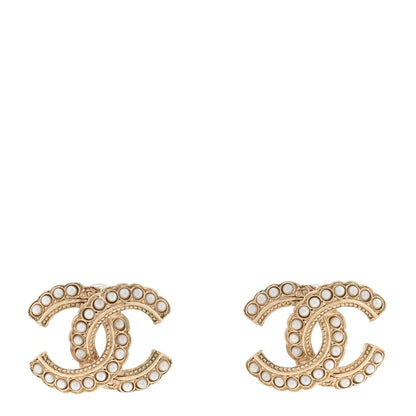 Chanel Pearl Queen of France CC Earrings Gold 1 of 6