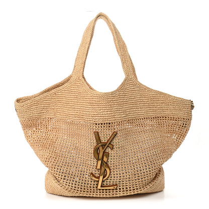 Saint Laurent Raffia Icare Shopping Tote Natural 1 of 12