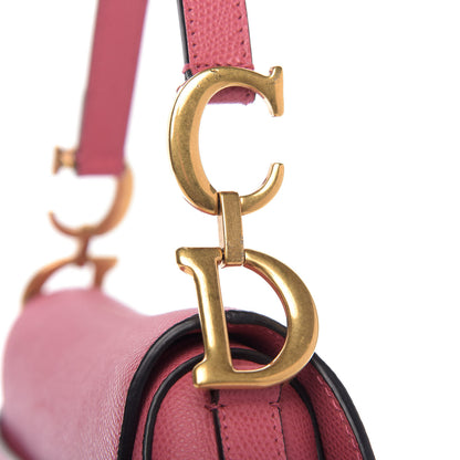 Christian Dior Grained Calfskin Mini Saddle Bag Pink 10 of 14