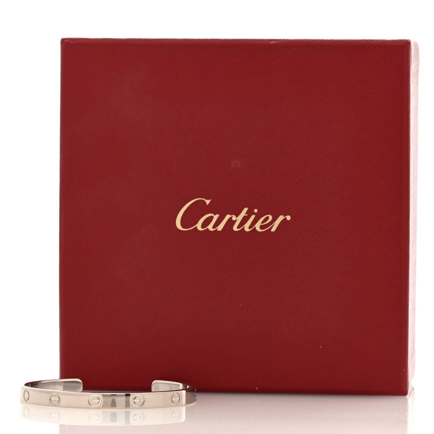 Cartier 18K White Gold LOVE Cuff Bracelet 19 5 of 5