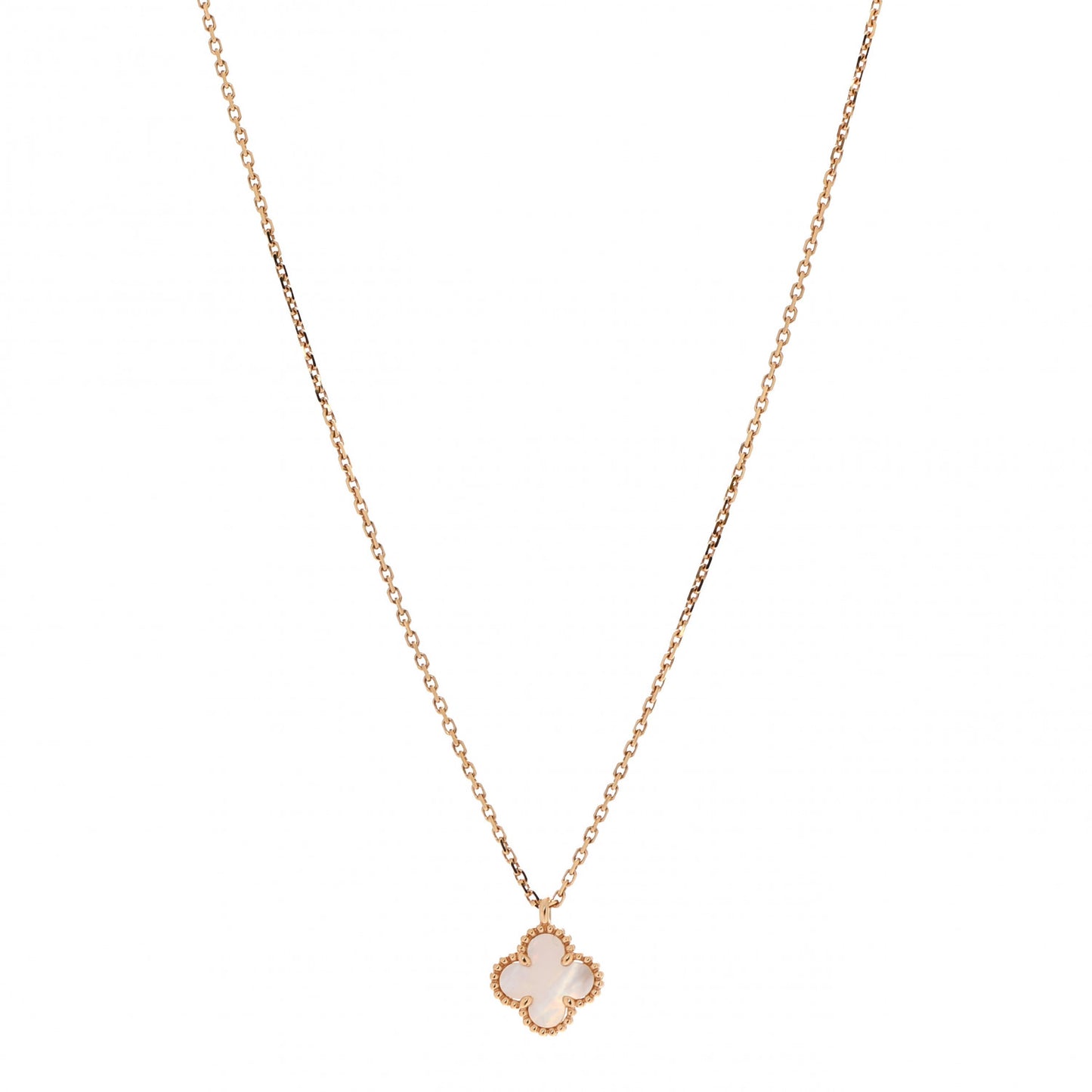 18K Yellow Gold Mother of Pearl Sweet Alhambra Pendant Necklace