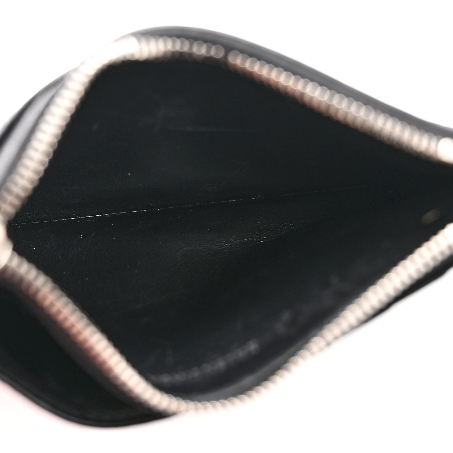 Calfskin Hourglass Long Coin Case Card Holder Black