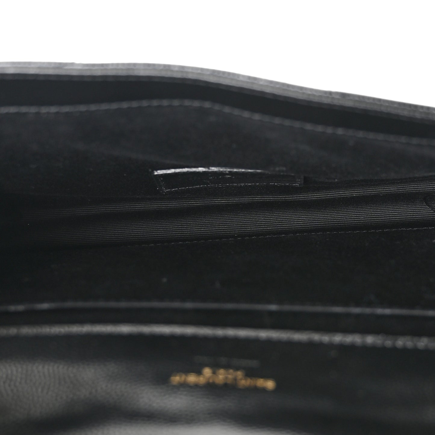 Grain De Poudre Matelasse Chevron Monogram Envelope Clutch Black