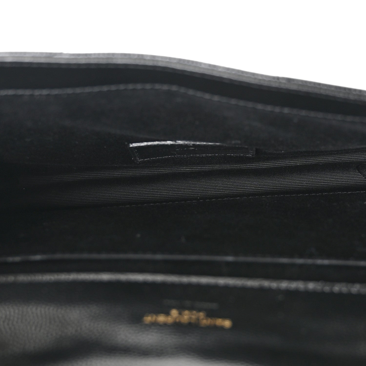 Saint Laurent Grain De Poudre Matelasse Chevron Monogram Envelope Clutch Black 5 of 7