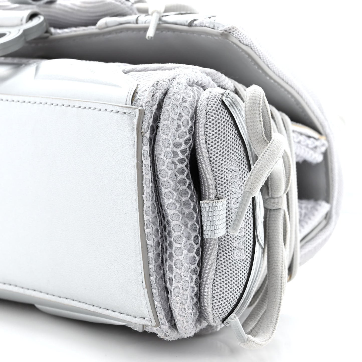 Faux Calfskin Fabric Small Sneakerhead Top Handle Bag Silver