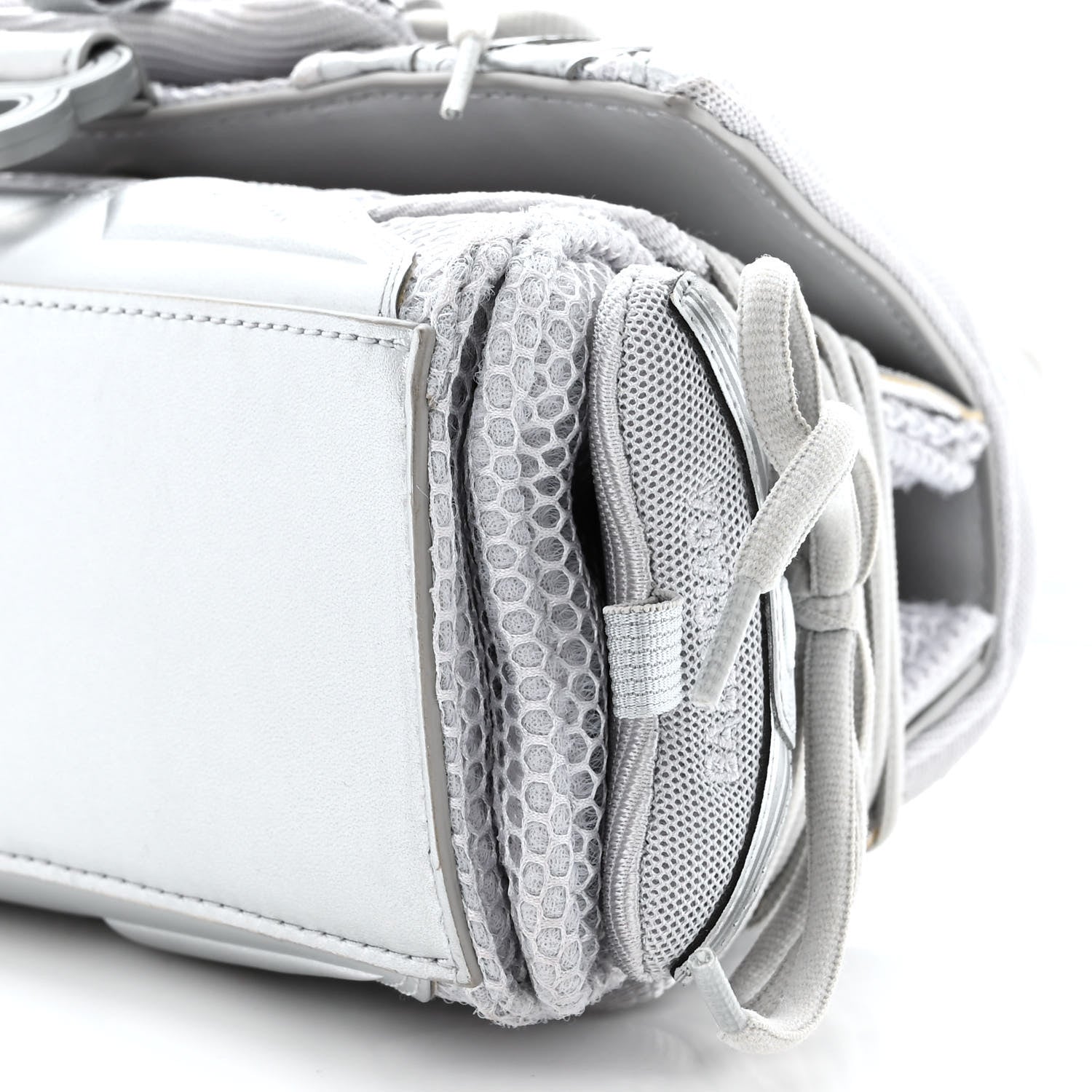 Balenciaga Faux Calfskin Fabric Small Sneakerhead Top Handle Bag Silver 10 of 13