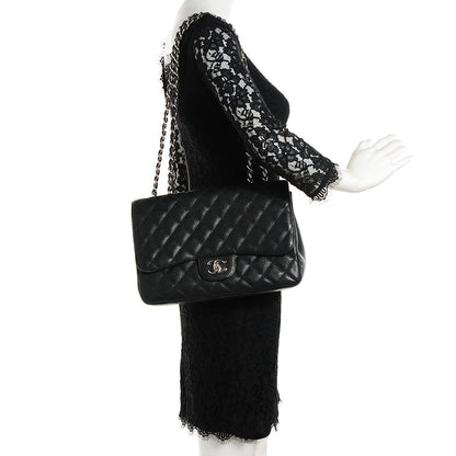 Chanel Caviar Quilted Jumbo Single Flap Black 2 of 8