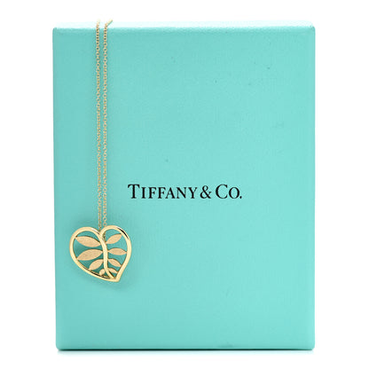 Tiffany 18K Yellow Gold Paloma Picasso Villa Paloma Heart Palm Pendant Necklace 7 of 7