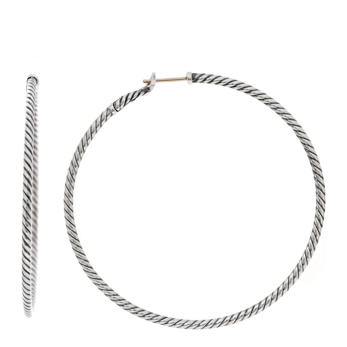 Sterling Silver Extra Large Cable Classics Hoop Earrings