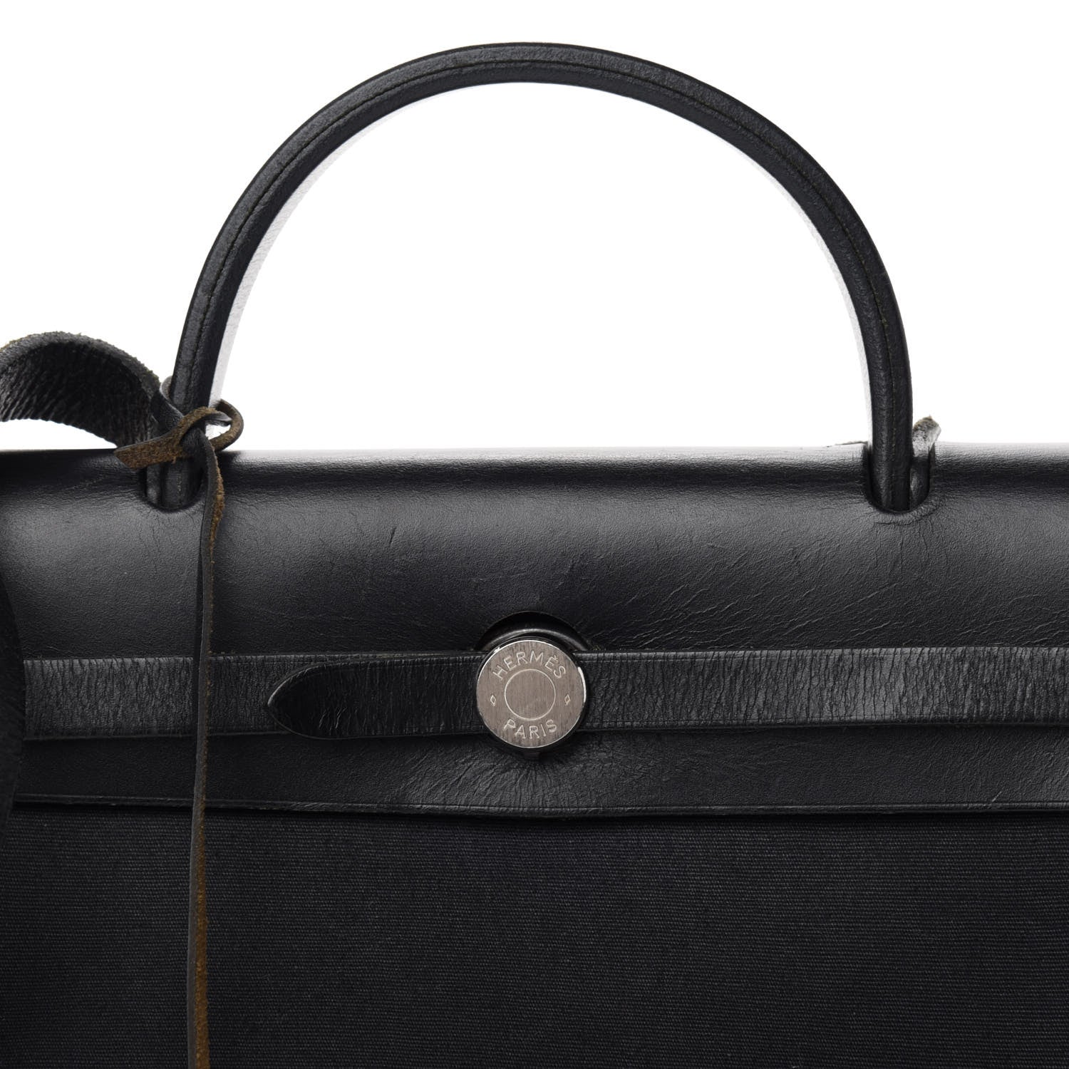 Hermes Toile Vache Calfskin Herbag 30 PM Black 25 of 26
