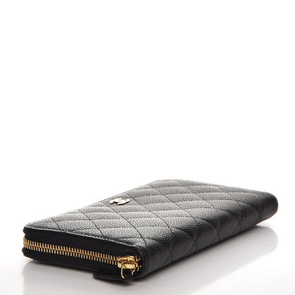 Chanel Caviar Quilted Large Gusset Zip Around Wallet Black 4 of 8