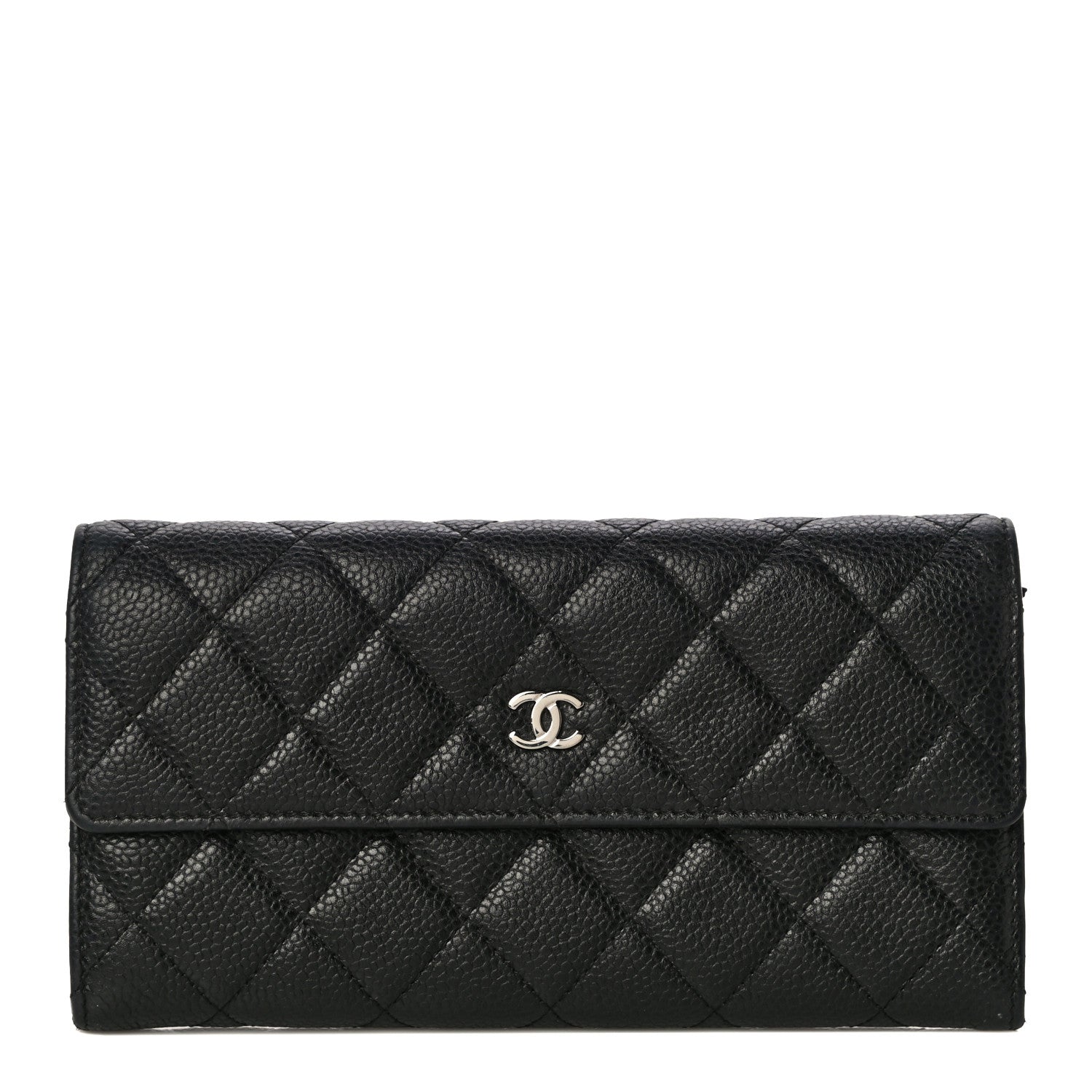 Chanel Caviar Quilted Large Gusset Flap Wallet Black 1 of 13