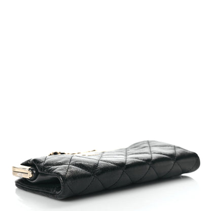 Chanel Lambskin Quilted Frame Clutch With Chain Black 4 of 11