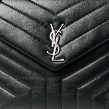 Saint Laurent Calfskin Y Quilted Monogram Medium Loulou Satchel Black 9 of 11