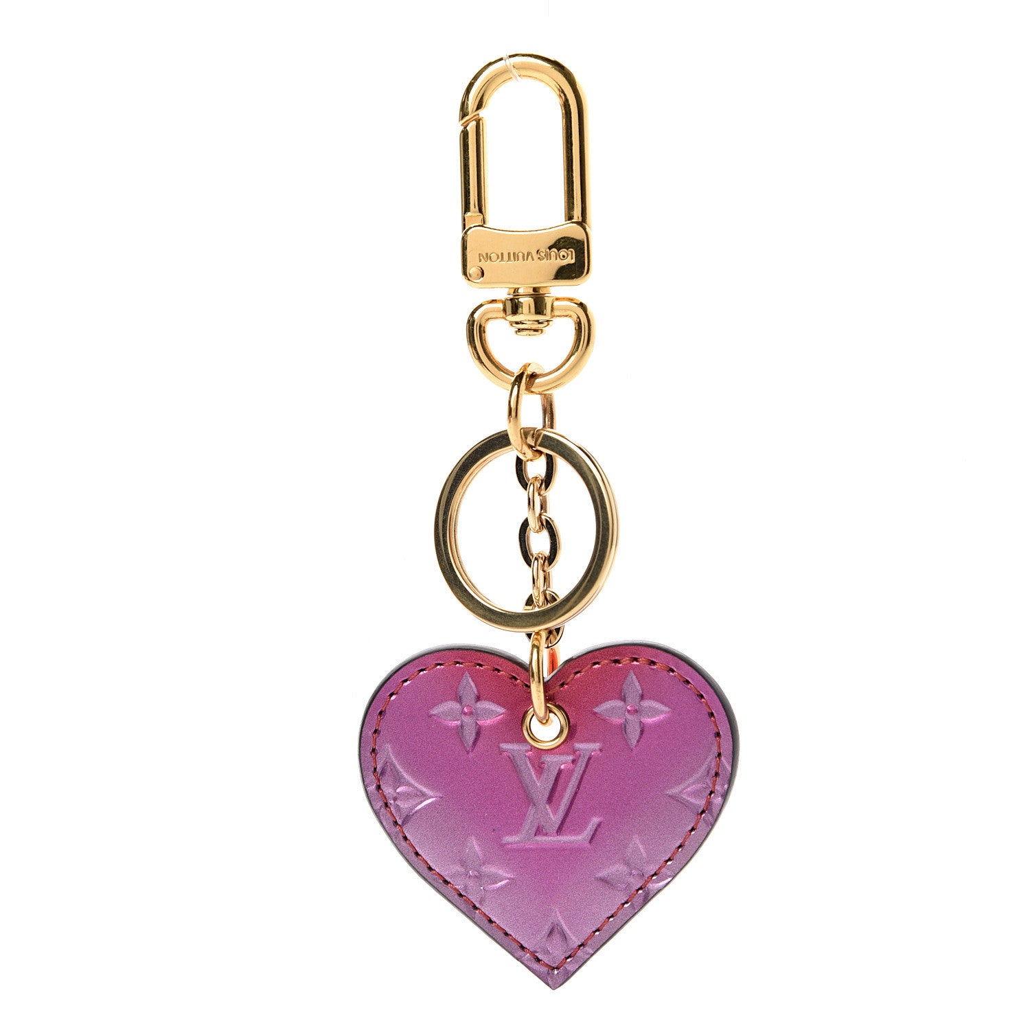 Louis Vuitton Vernis Degrade Love Lock Heart Key Holder Bag Charm Pink Red 1 of 6