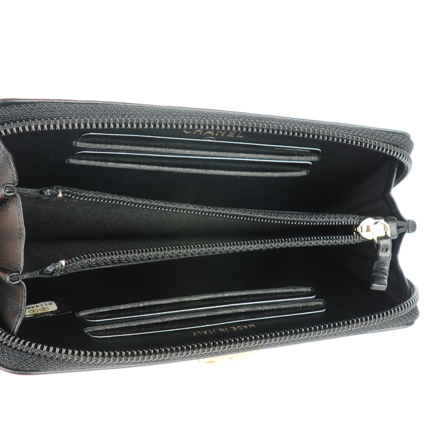 Chanel Lambskin Quilted Small Boy Zip Around Wallet Black 5 of 8