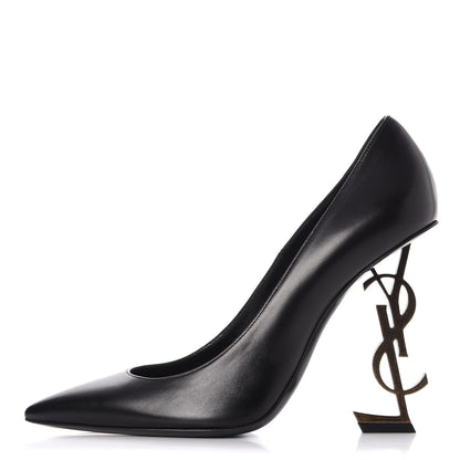 Saint Laurent Calfskin Opyum 100 Pumps 39 Black Gold 1 of 9