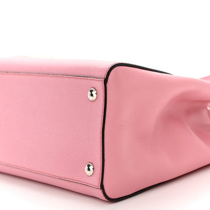 Fendi Vitello Elite Flamingo Mink Monster Charm Petite 2Jours Tote Pink Multicolor 10 of 10