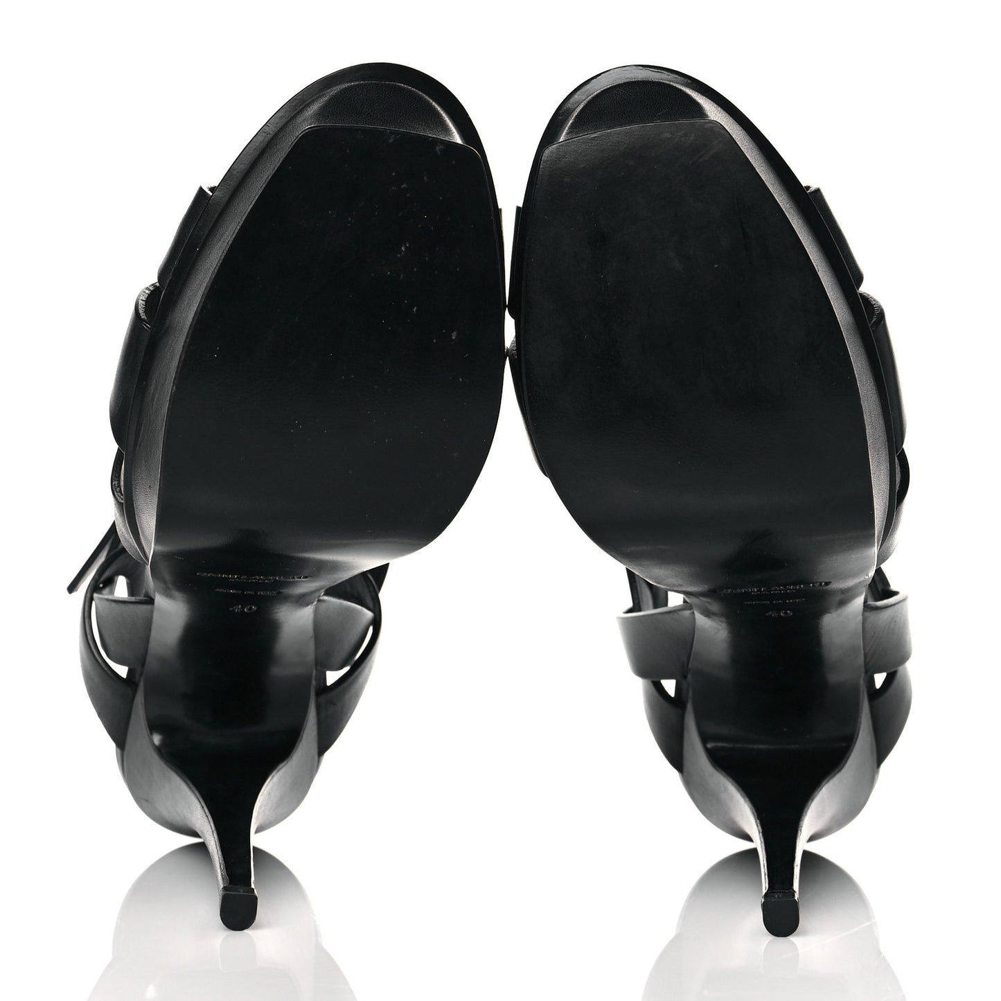 Calfskin Tribute 105 Platform Sandals 40 Black