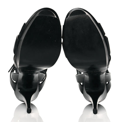 Saint Laurent Calfskin Tribute 105 Platform Sandals 40 Black 5 of 9