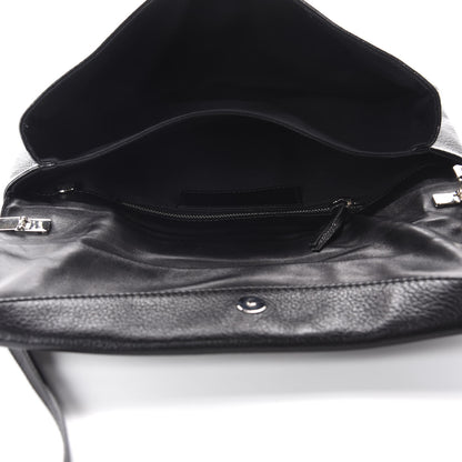 Balenciaga Chevre Silver Metallic Edge Hardware Envelope Clutch Black 5 of 10