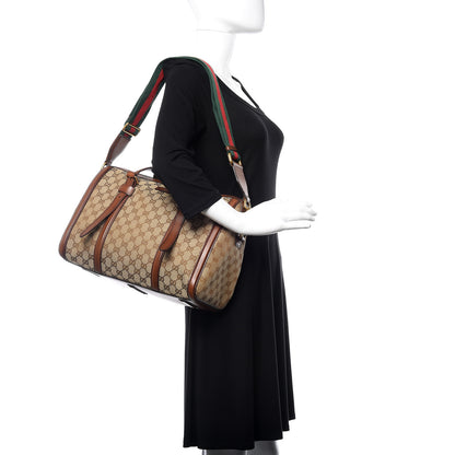 Gucci Monogram Medium Lady Web Boston Bag Beige Cuir 2 of 16