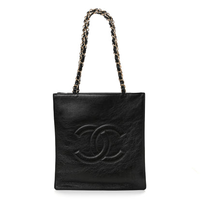 Chanel Shiny Aged Calfskin North South Shopping Bag Black 1 of 10
