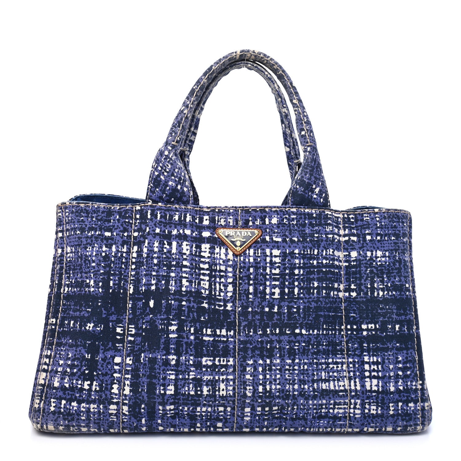 Prada Canapa Tote Blue White 1 of 11