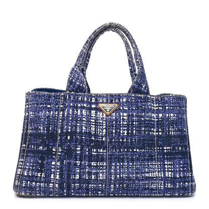 Prada Canapa Tote Blue White 1 of 11
