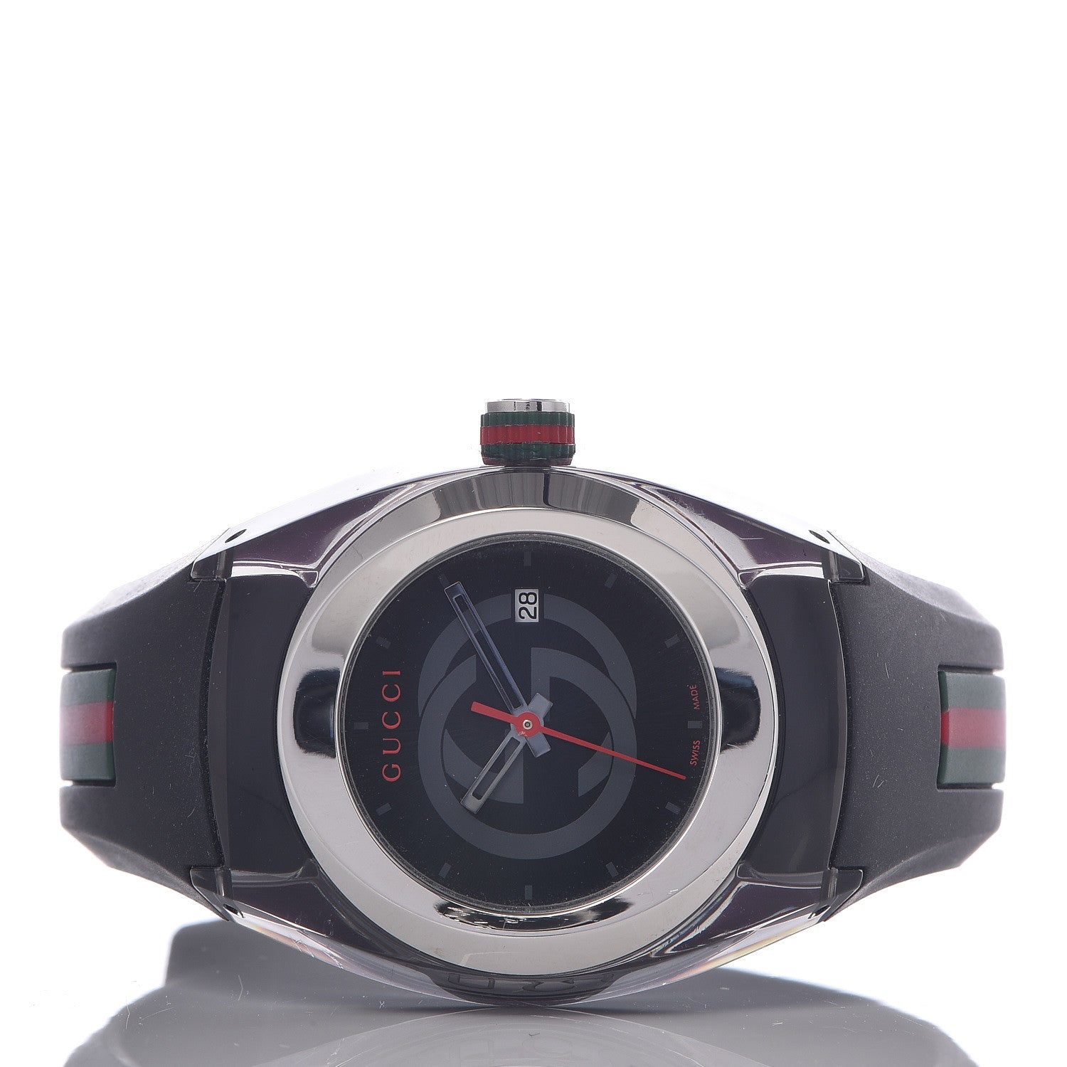 Gucci Stainless Steel Rubber 36mm Sync Web Quartz Watch Black 3 of 8