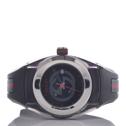 Gucci Stainless Steel Rubber 36mm Sync Web Quartz Watch Black 3 of 8