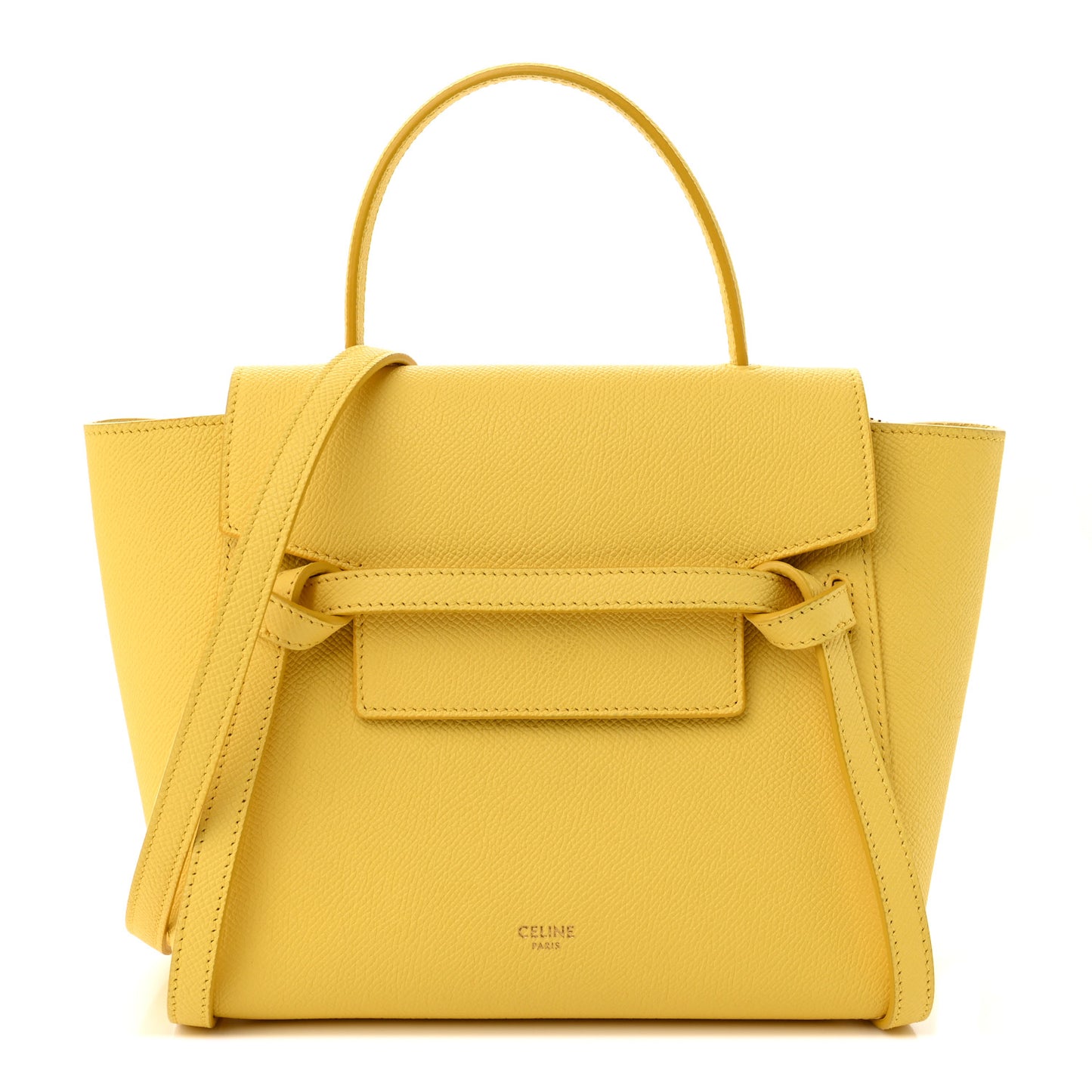 Grained Calfskin Nano Belt Bag Citron