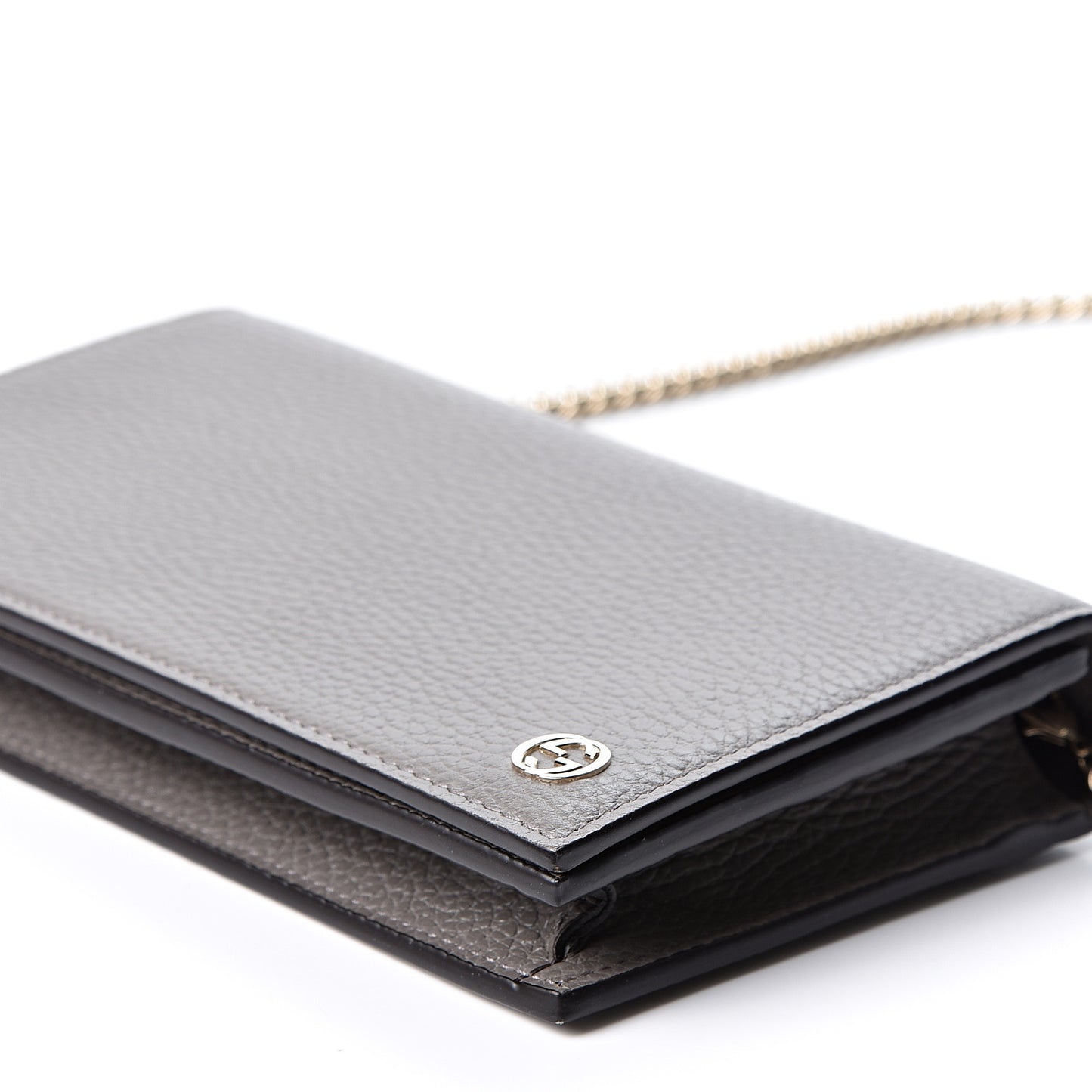 Dollar Calfskin Medium Betty Chain Wallet Loess