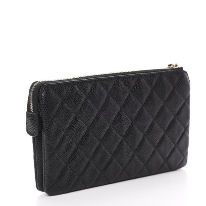 Chanel Caviar Quilted Small Zipped Pouch Black 3 of 9