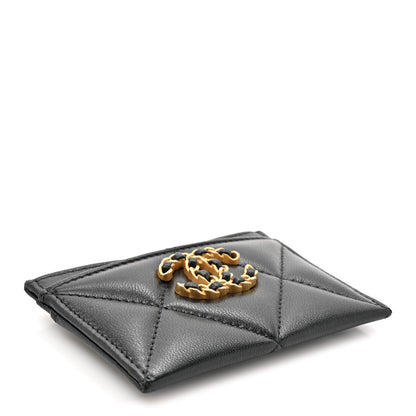 Chanel Lambskin Quilted Chanel 19 Card Holder Black 4 of 8