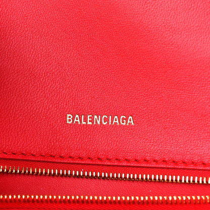 Balenciaga Shiny Box Calfskin Small Hourglass Top Handle Bag Bright Red 6 of 9