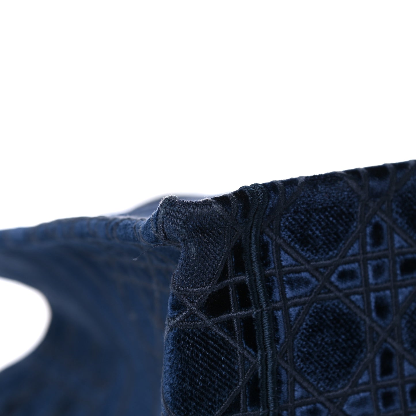 Velvet Cannage Large Book Tote Navy Blue
