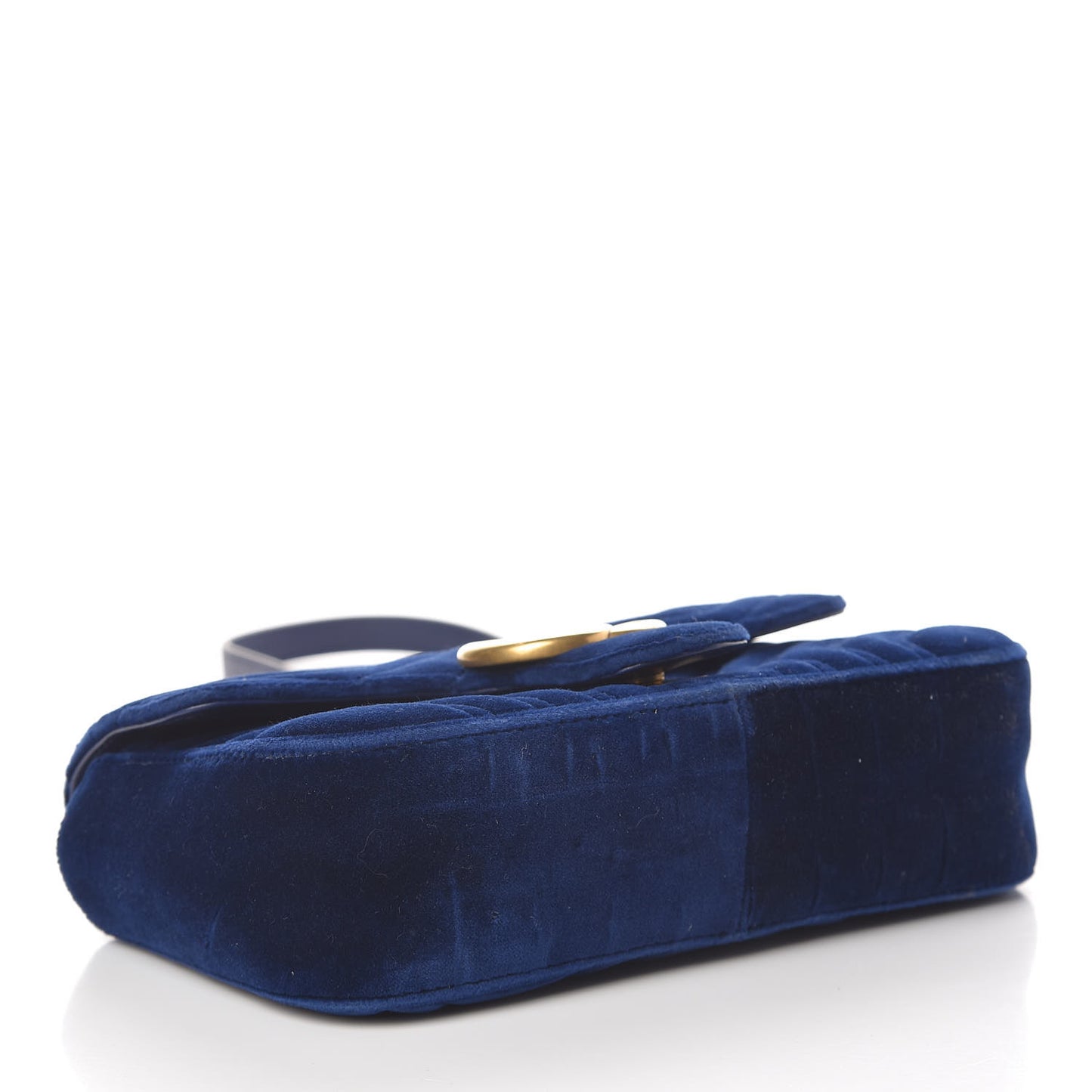Velvet Matelasse Mini GG Marmont Shoulder Bag Cobalt Blue