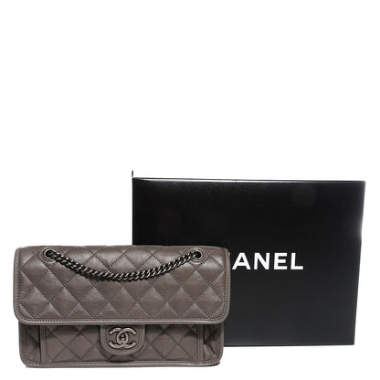 Chanel Calfskin Medium Casual Riviera Flap Dark Grey 5 of 9