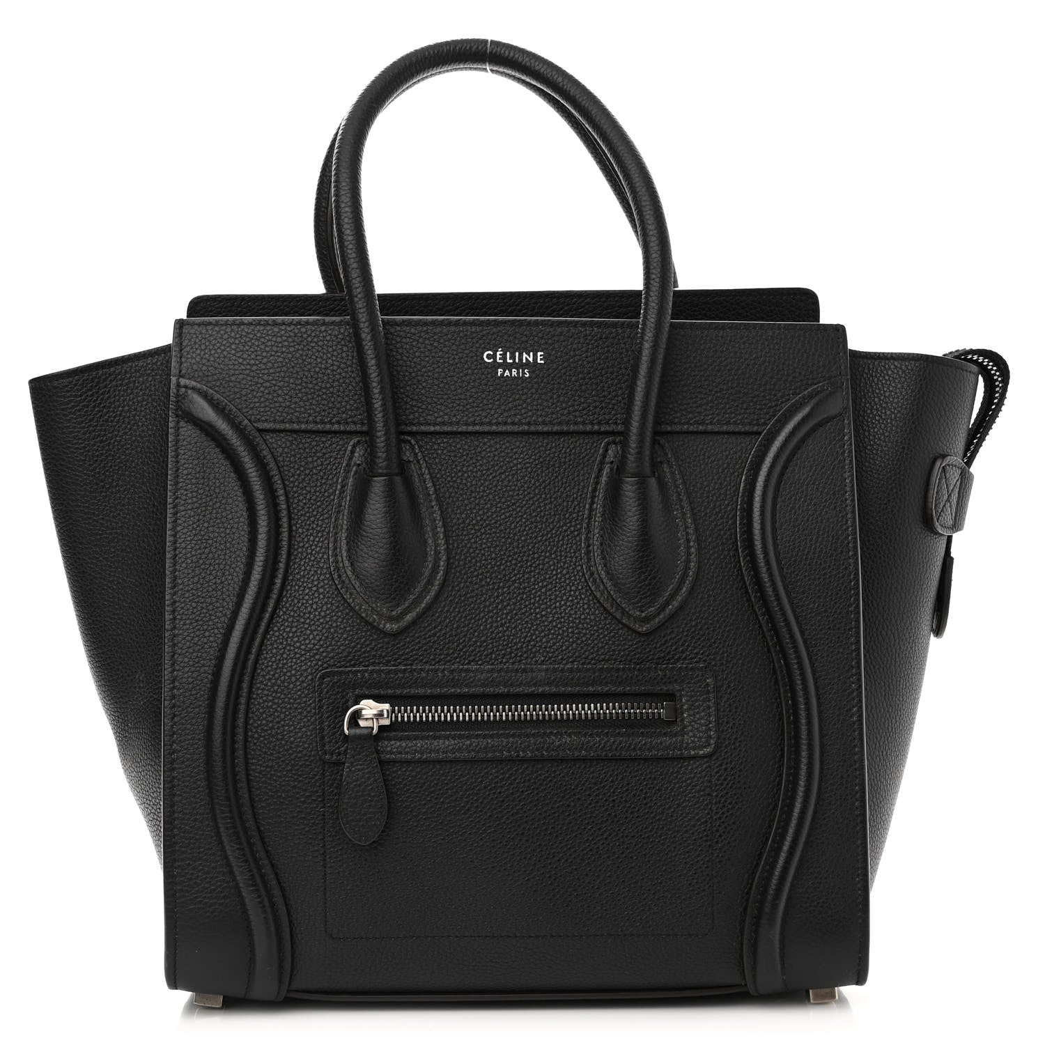 Celine Drummed Calfskin Micro Luggage Black 1 of 12