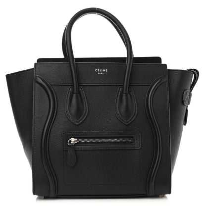 Celine Drummed Calfskin Micro Luggage Black 1 of 12