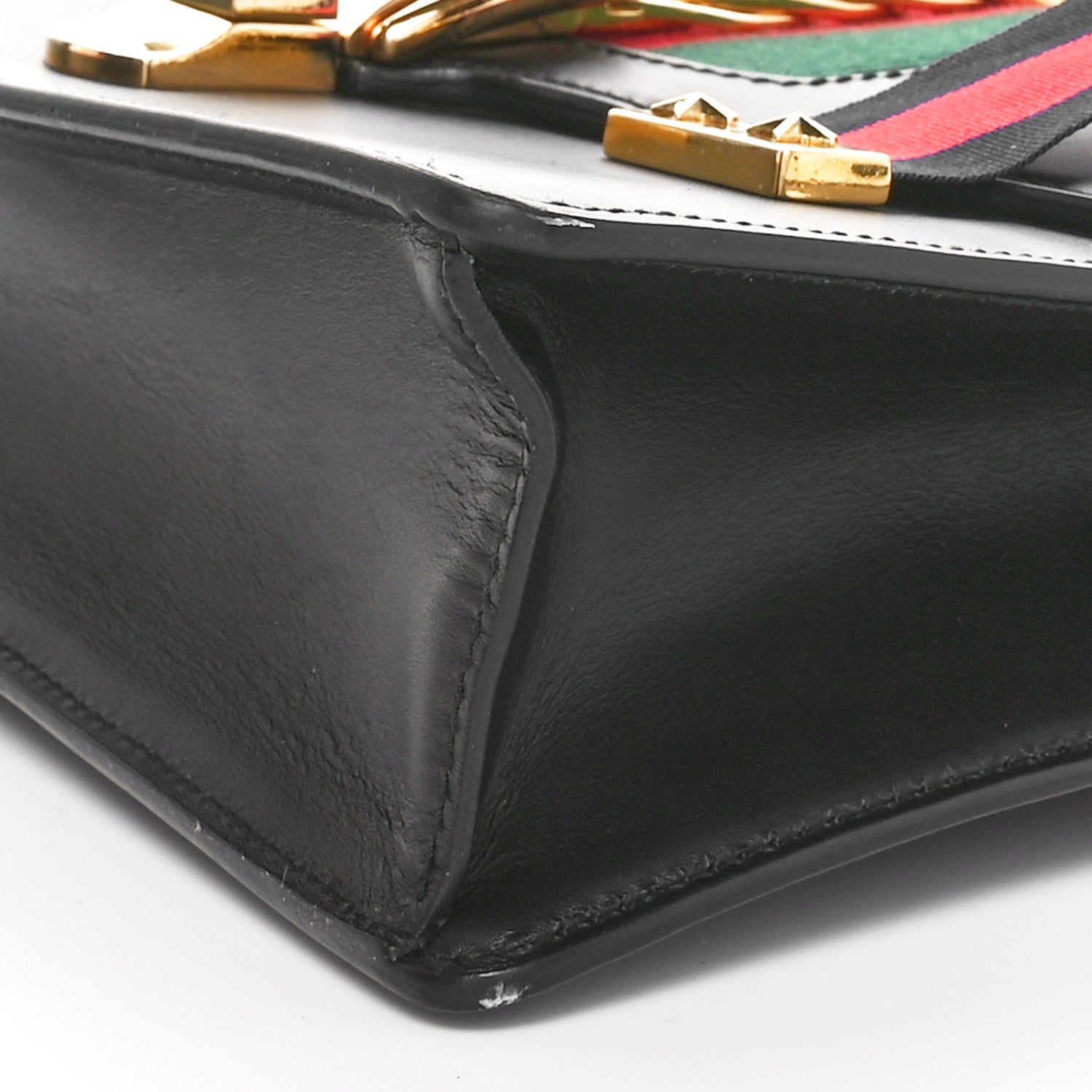 Gucci Calfskin Small Sylvie Shoulder Bag Black 9 of 10