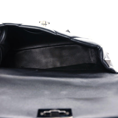Valentino Garavani Nappa Monochrome Large Roman Stud Shoulder Bag Black 7 of 14