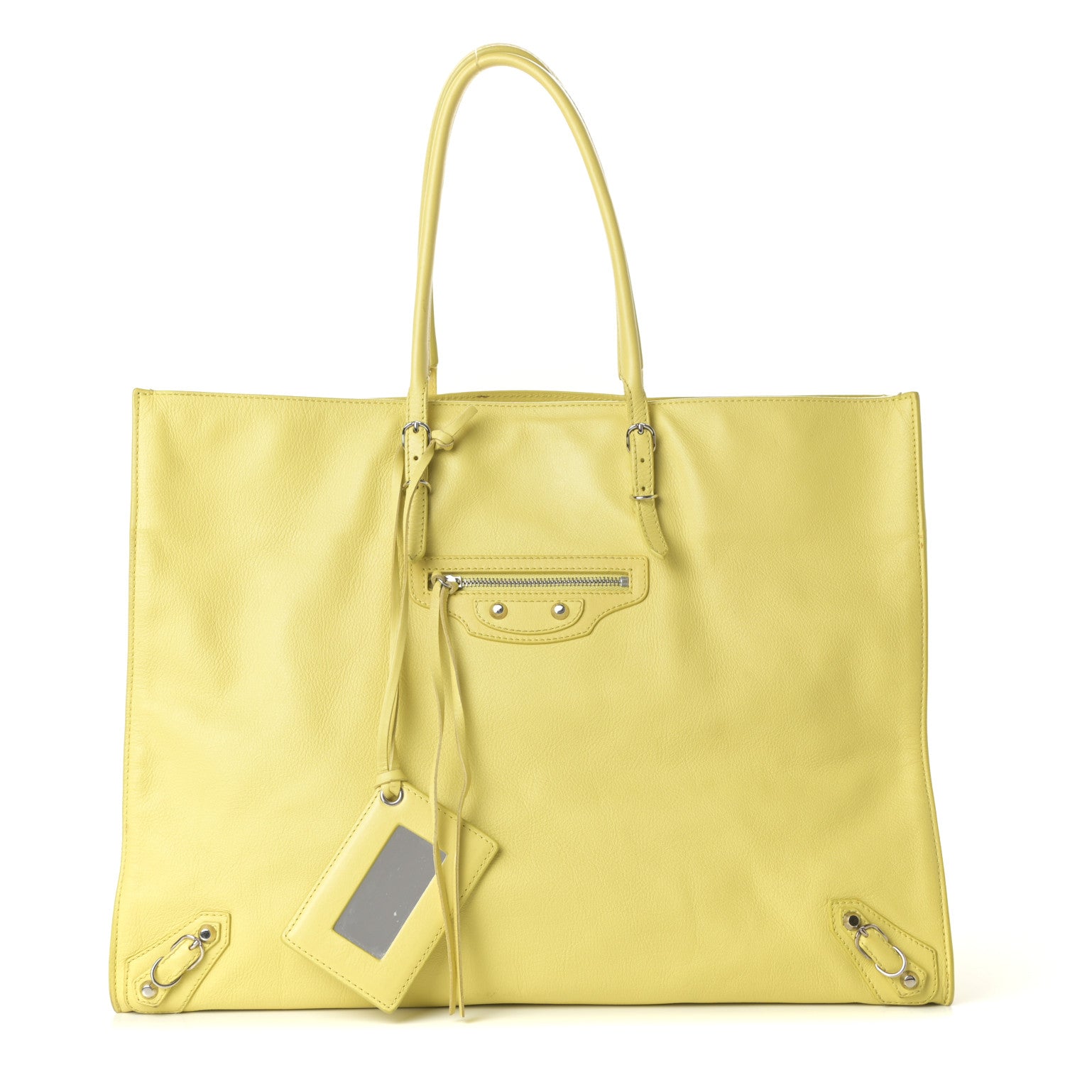 Balenciaga Veau Papier Classic Silver Hardware A4 Tote Jaune Poussin 1 of 8