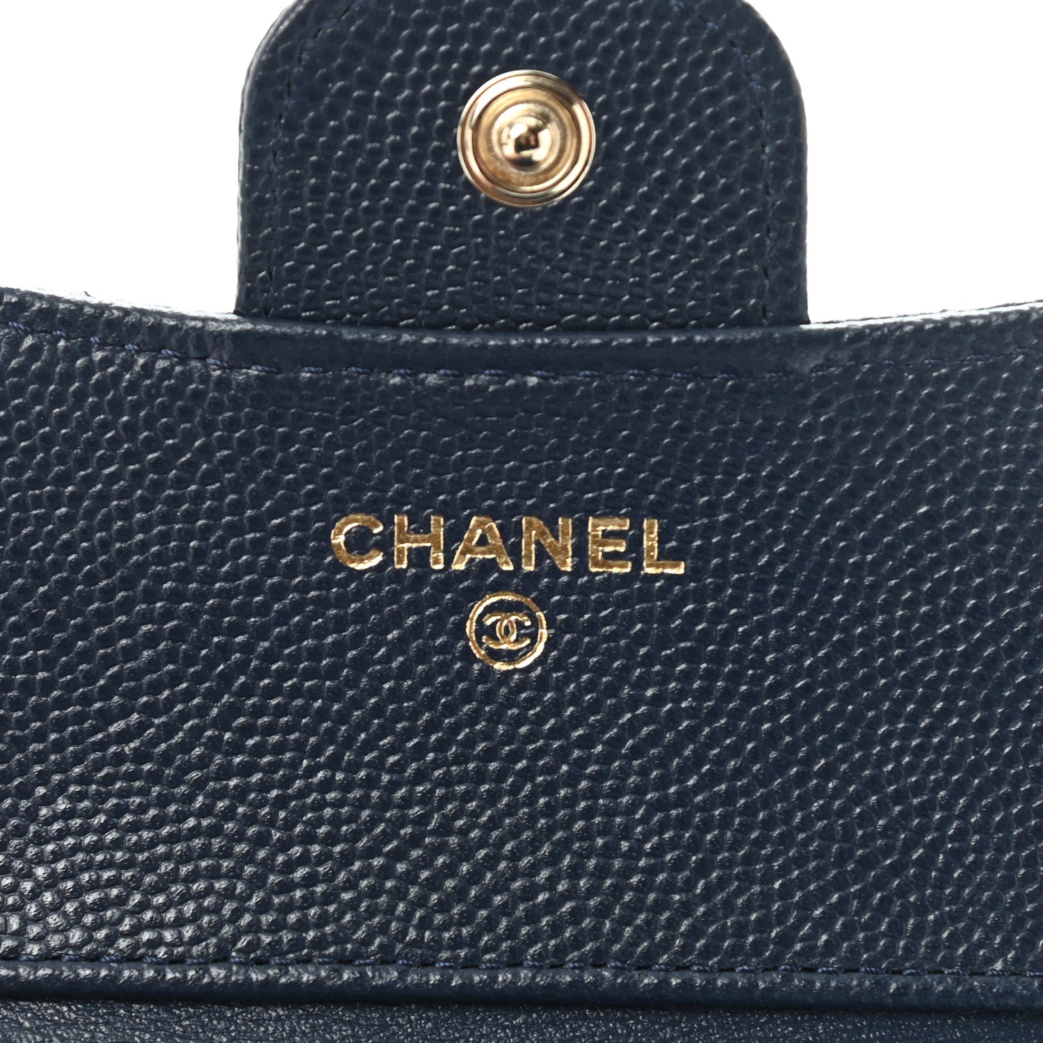Chanel Caviar Quilted Compact Flap Wallet Navy 6 of 12